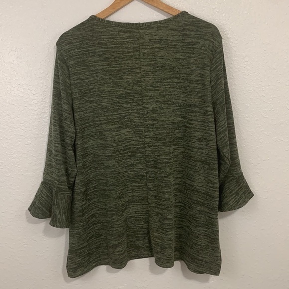 Notations Plus Size Dark Green Boho Top Size 2X - Picture 6 of 6